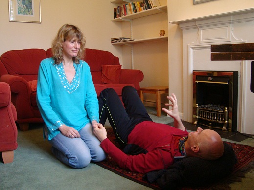 co-counselling session lying down